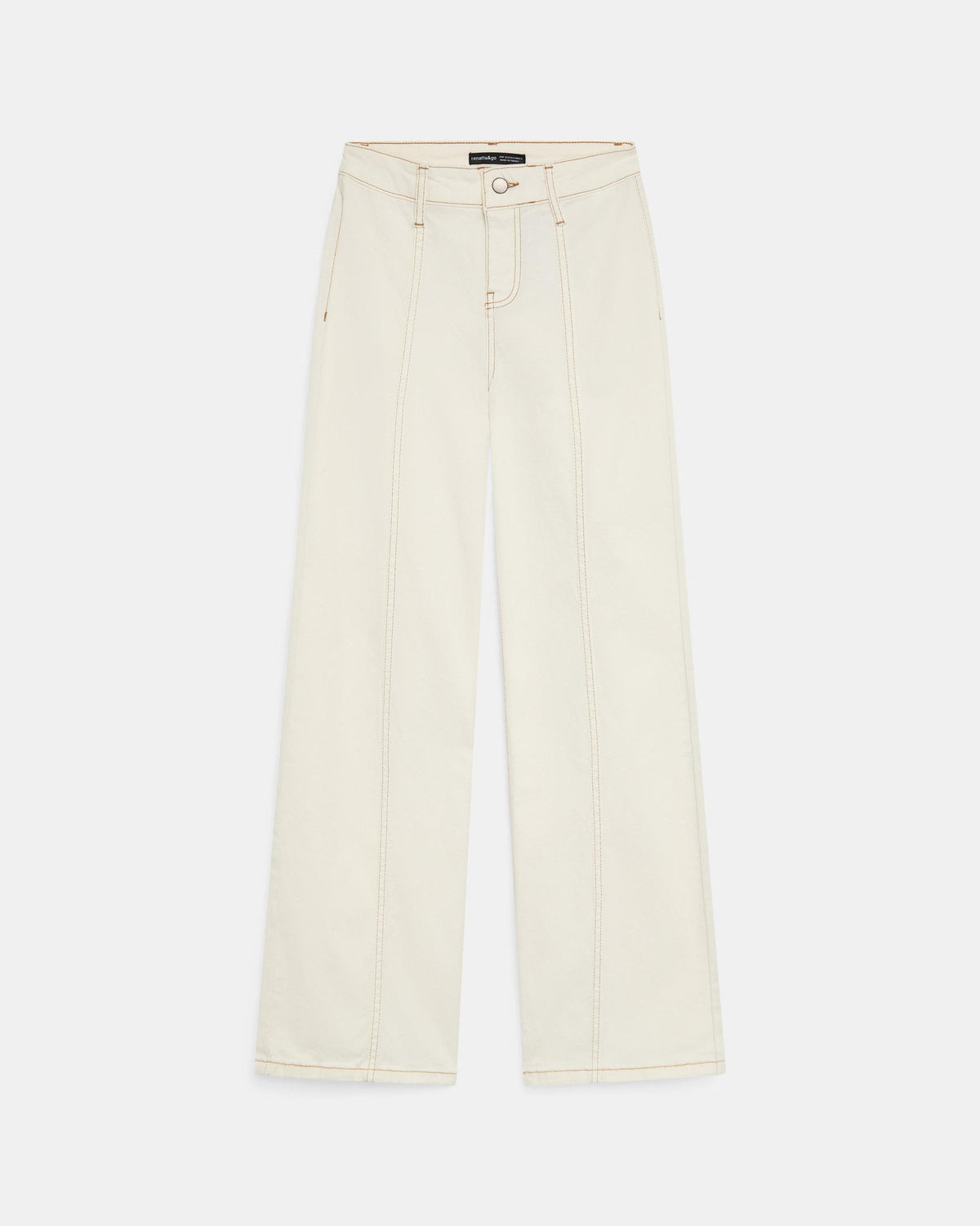 Jeans Costura Pespuntes Blanco