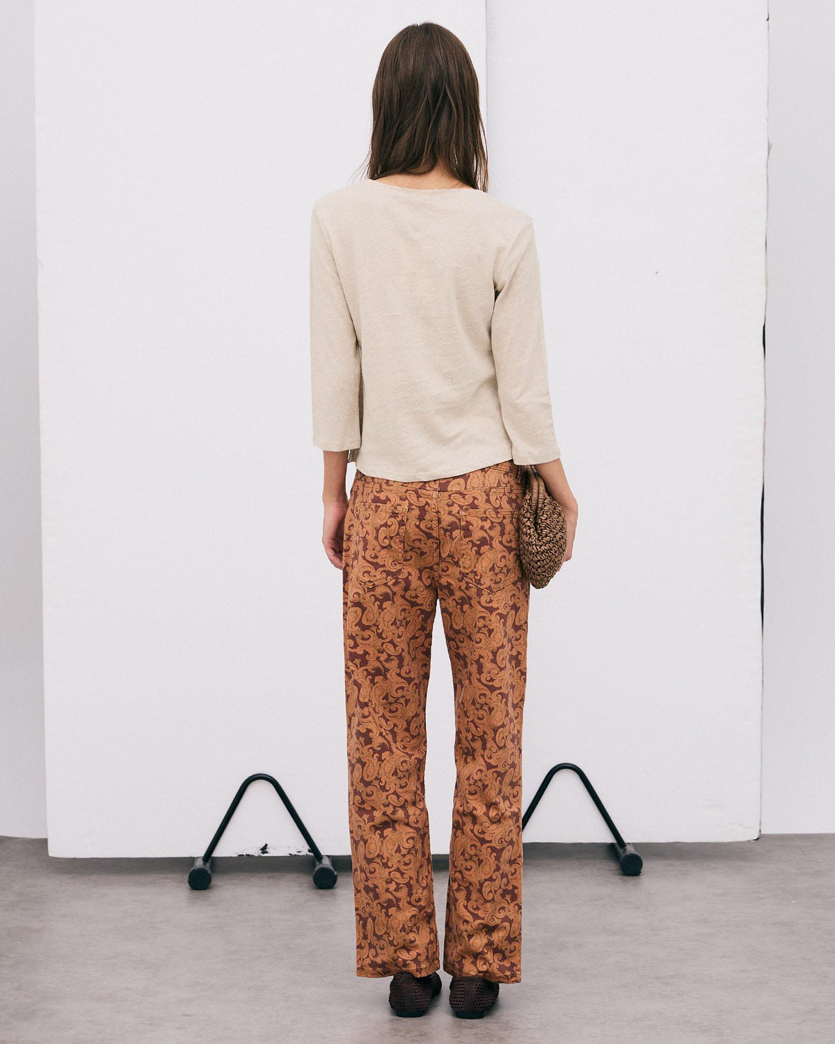 Jeans Estampado Paisley Naranja