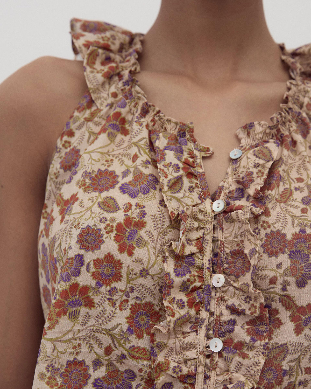 Multicoloured Printed Sleeveless Top