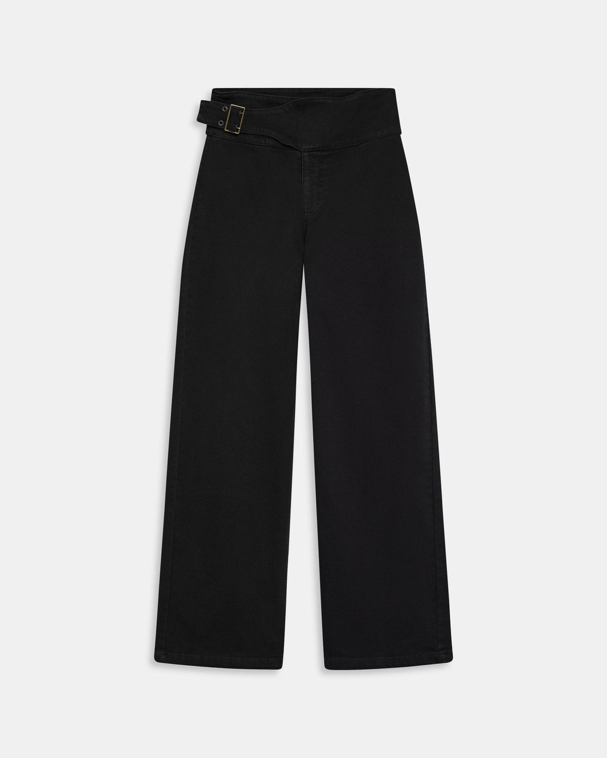 Black Jeans with Side Buckle Belt Detail