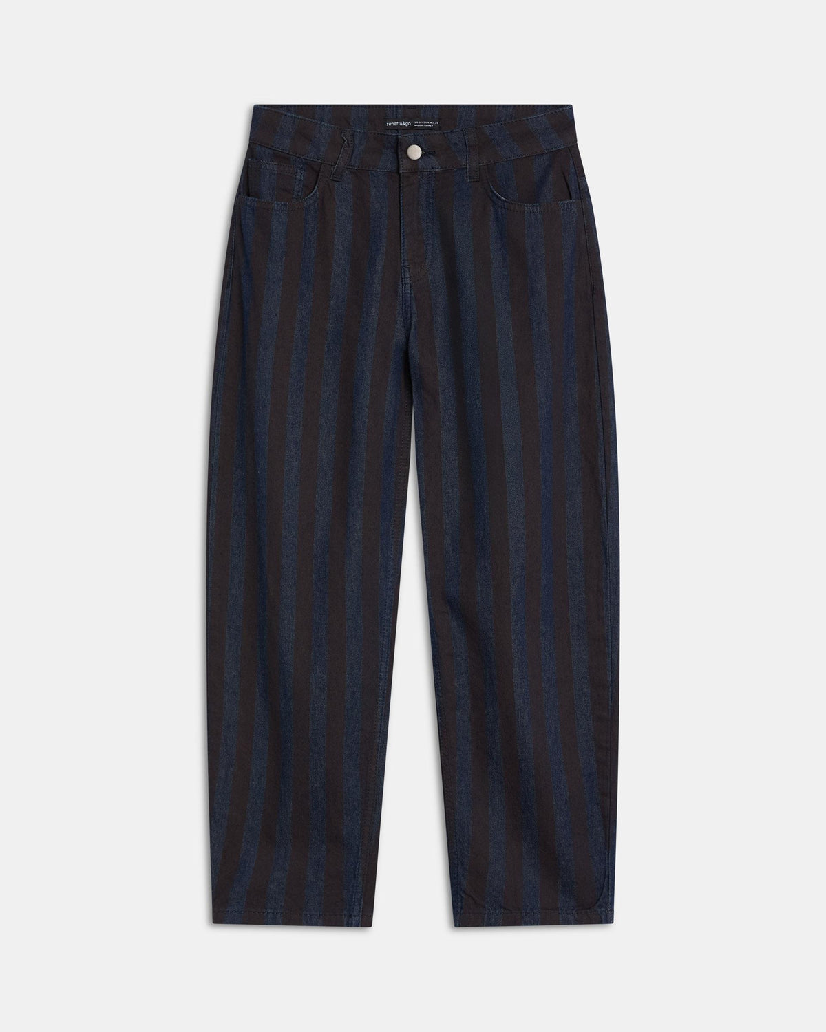 Dark Blue Striped Balloon Jeans