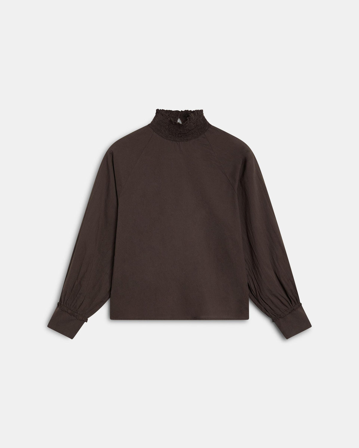 Elasticated Neck Blouse Brown