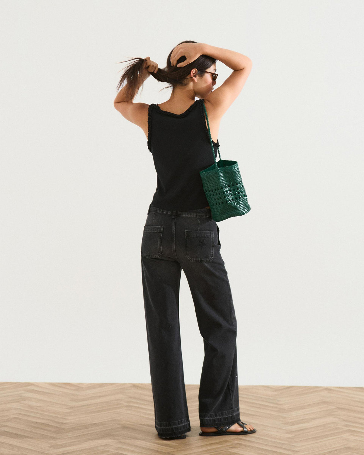 Jeans Worker Estrellas Brillos Antracita