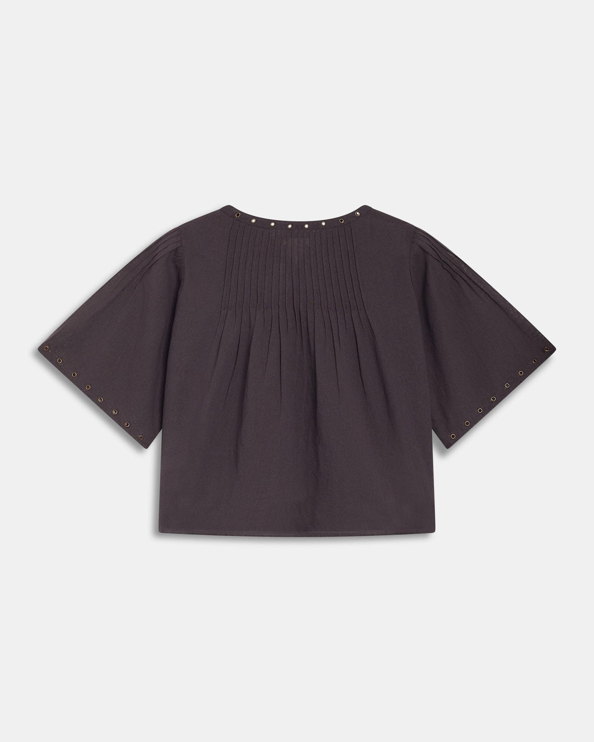 Anthrazitfarbene Bluse mit Ösen