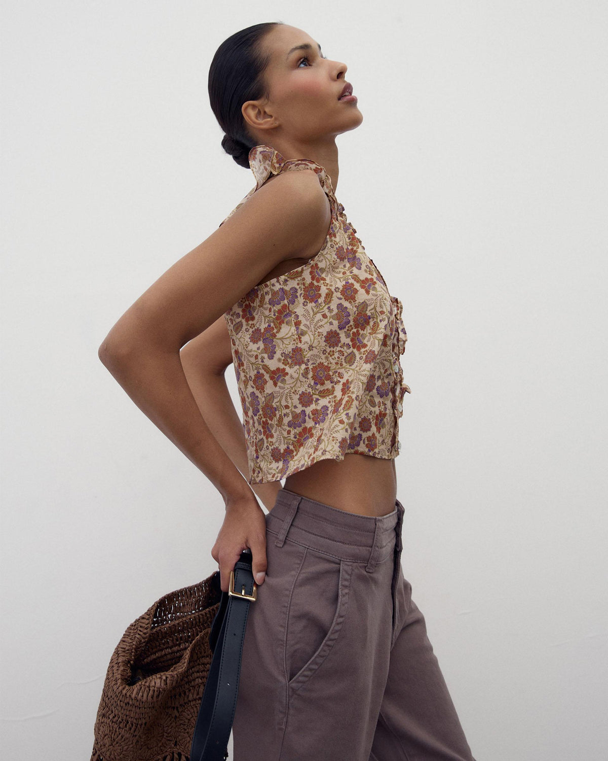 Multicoloured Printed Sleeveless Top