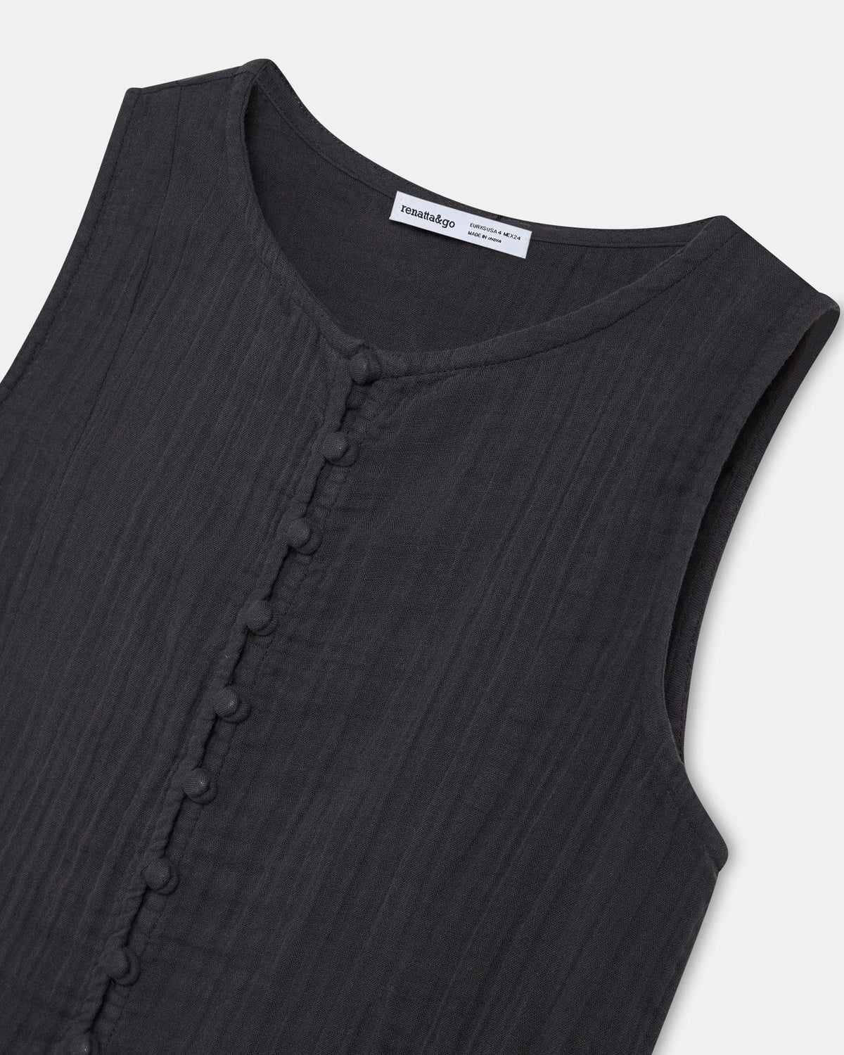 Anthracite Covered Button Top
