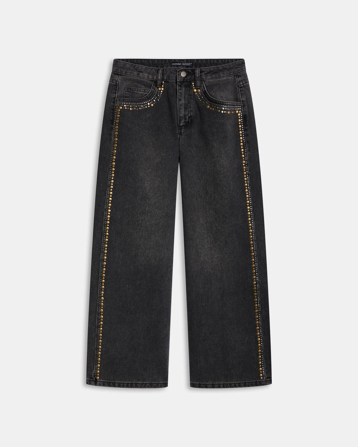 Jeans Tachuelas Bicolor Antracita