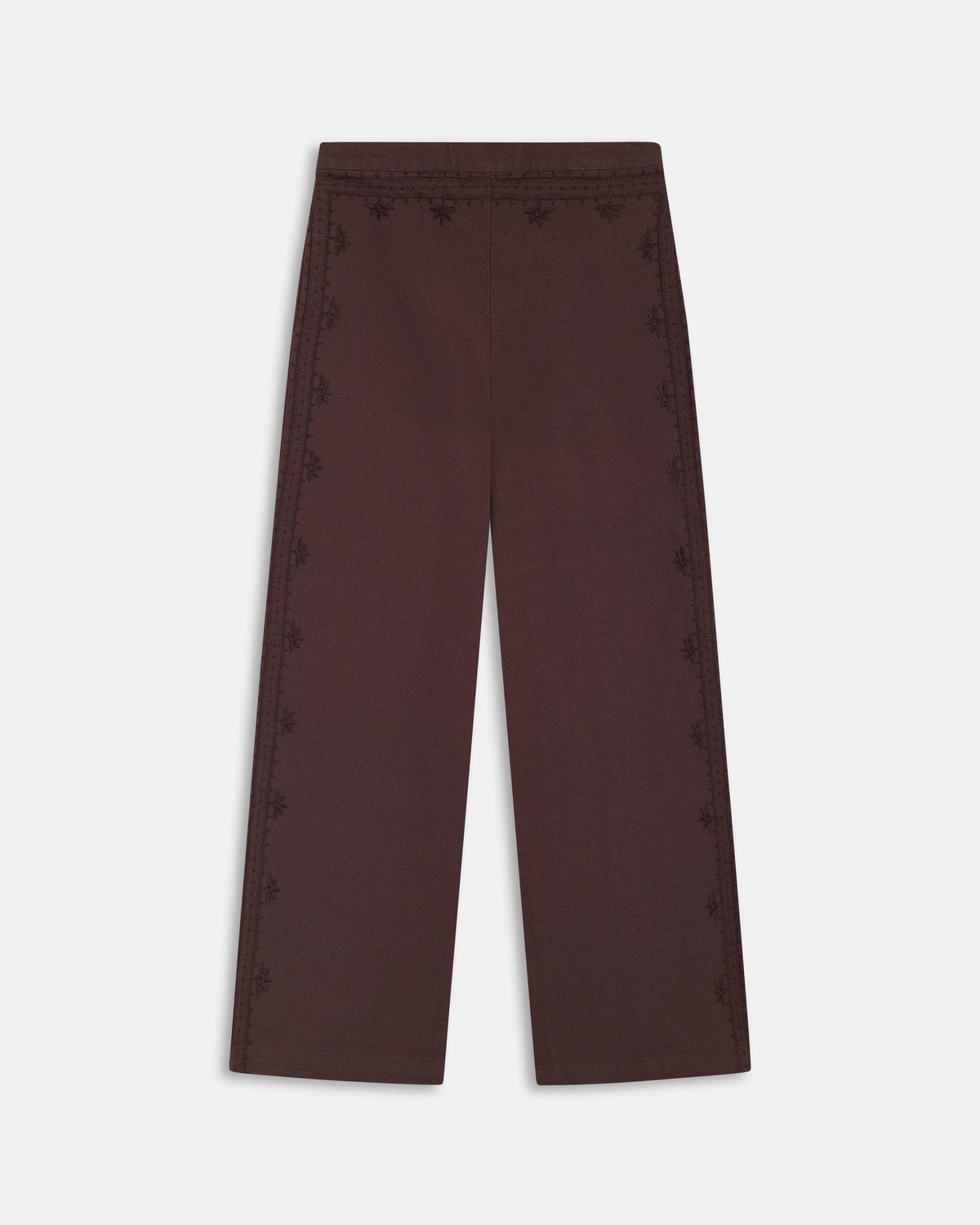 Pantalón Bordados Étnicos Marrón