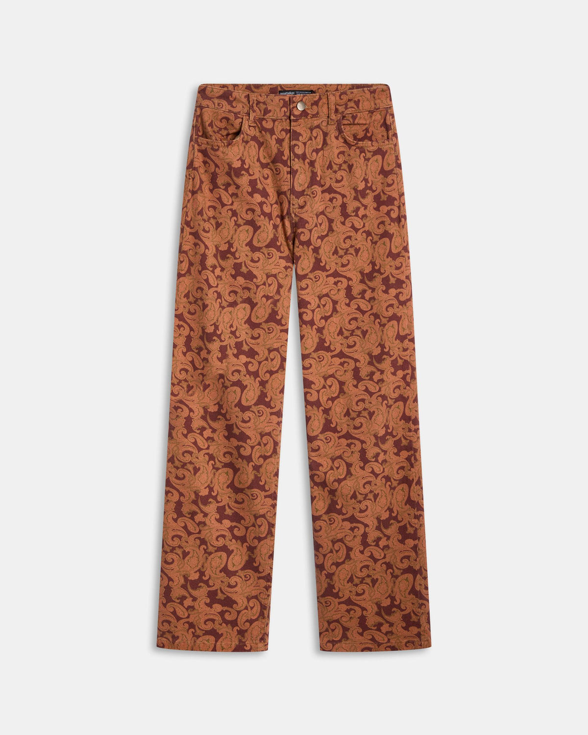 Jeans Estampado Paisley Naranja