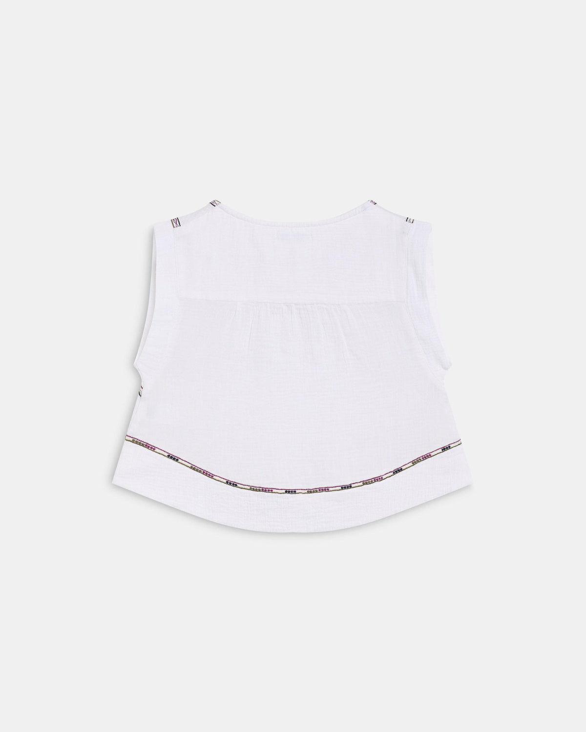 Top Sin Mangas Bordados Blanco