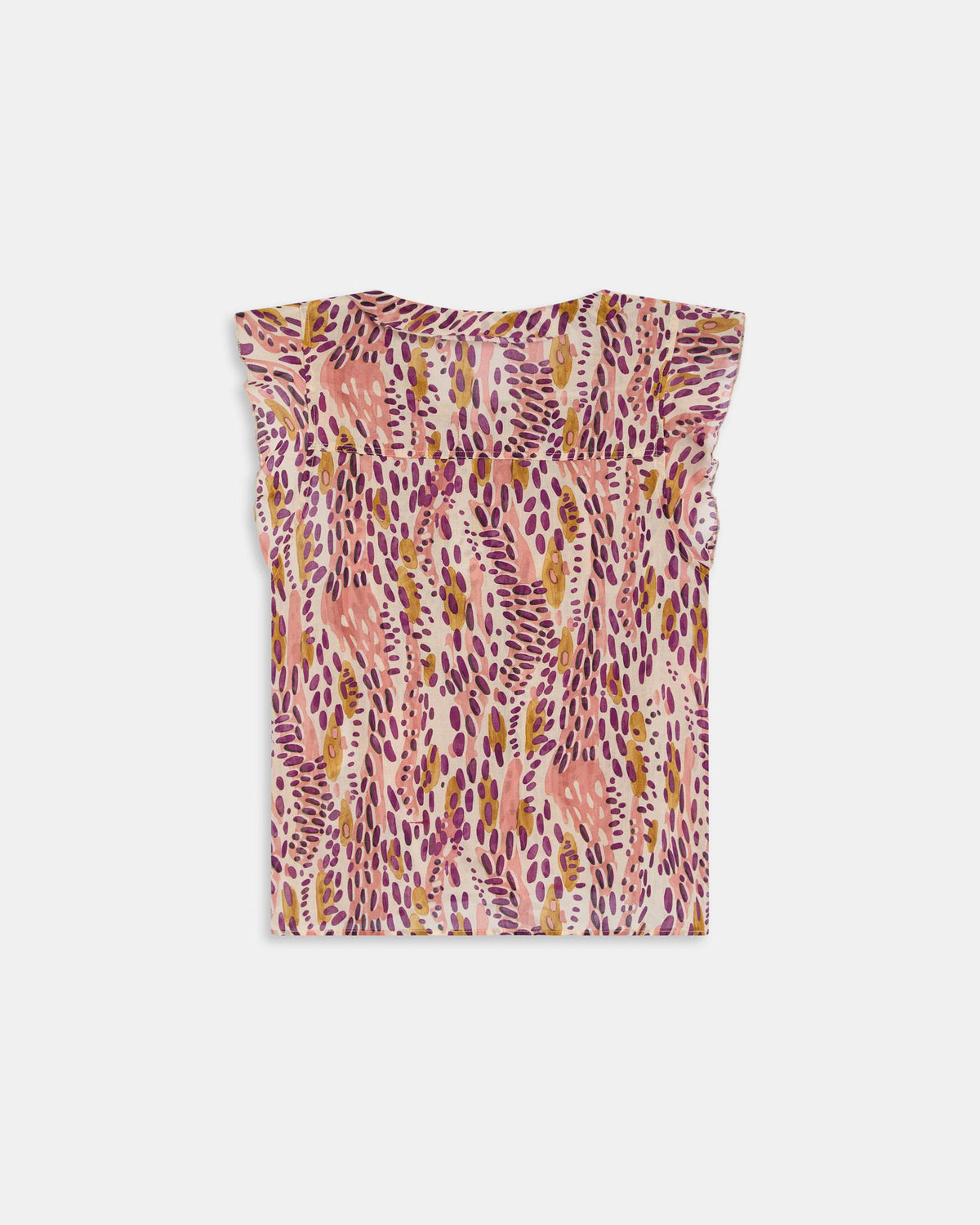 Blusa Sin Mangas Estampado Manchas Rosa