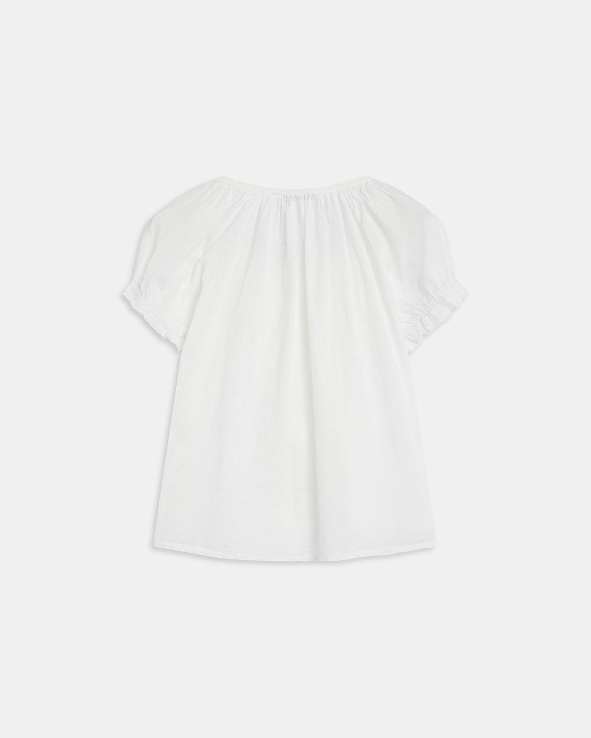 White Buttoned Blouse with Wavy Ruffles