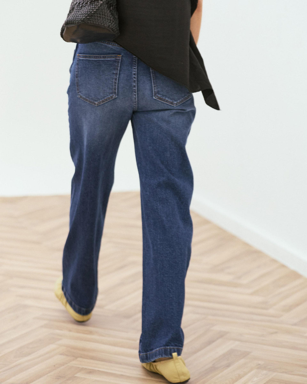 Jeans Botones Cinturilla Cremallera Lateral Azul