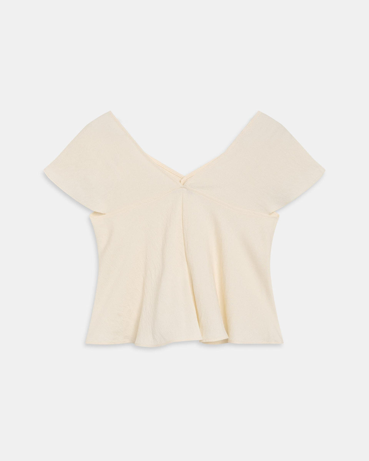 Weiße Bluse mit V-Ausschnitt Vorne und Hinten