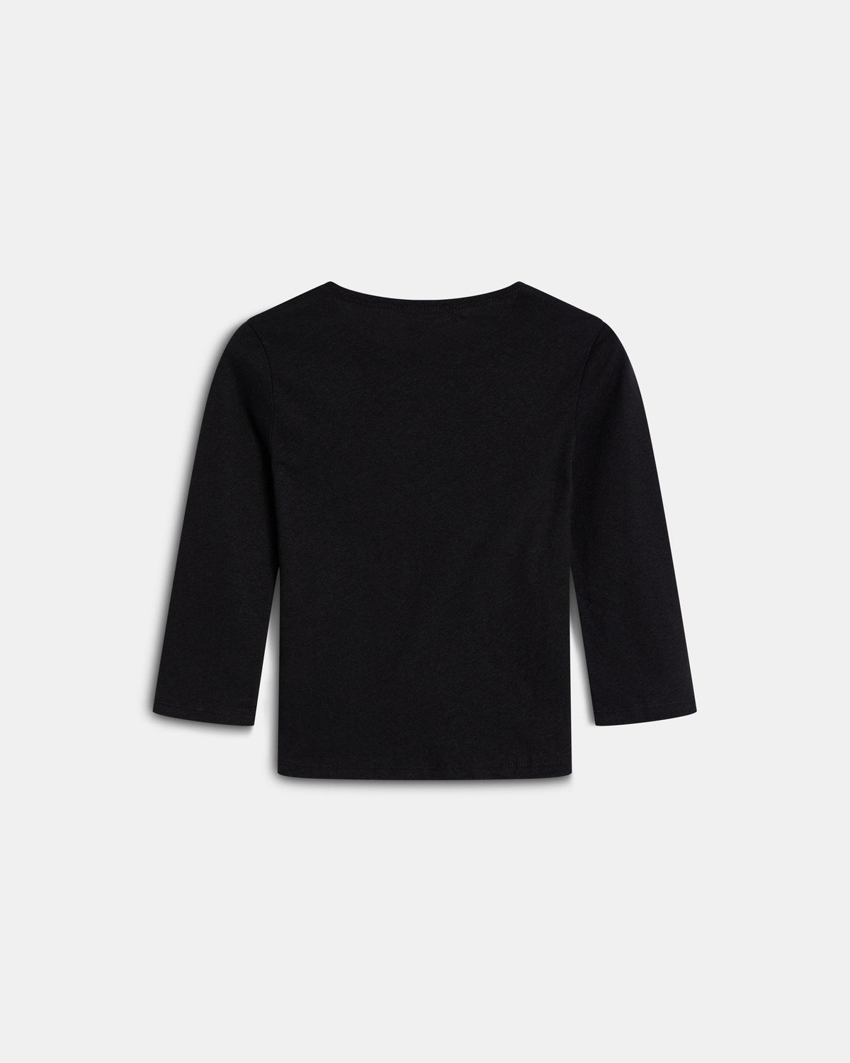 Schwarzes Basic-T-Shirt mit französischem Arm