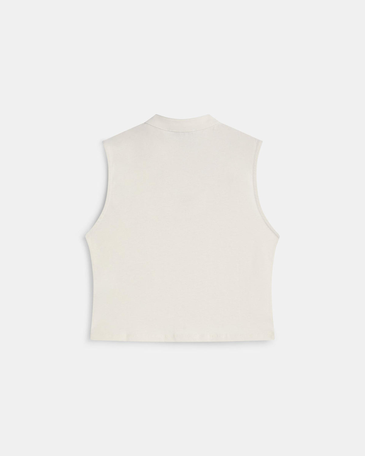 White Sleeveless Keyhole T-shirt