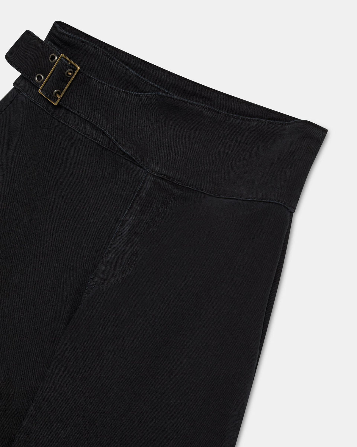 Black Jeans with Side Buckle Belt Detail