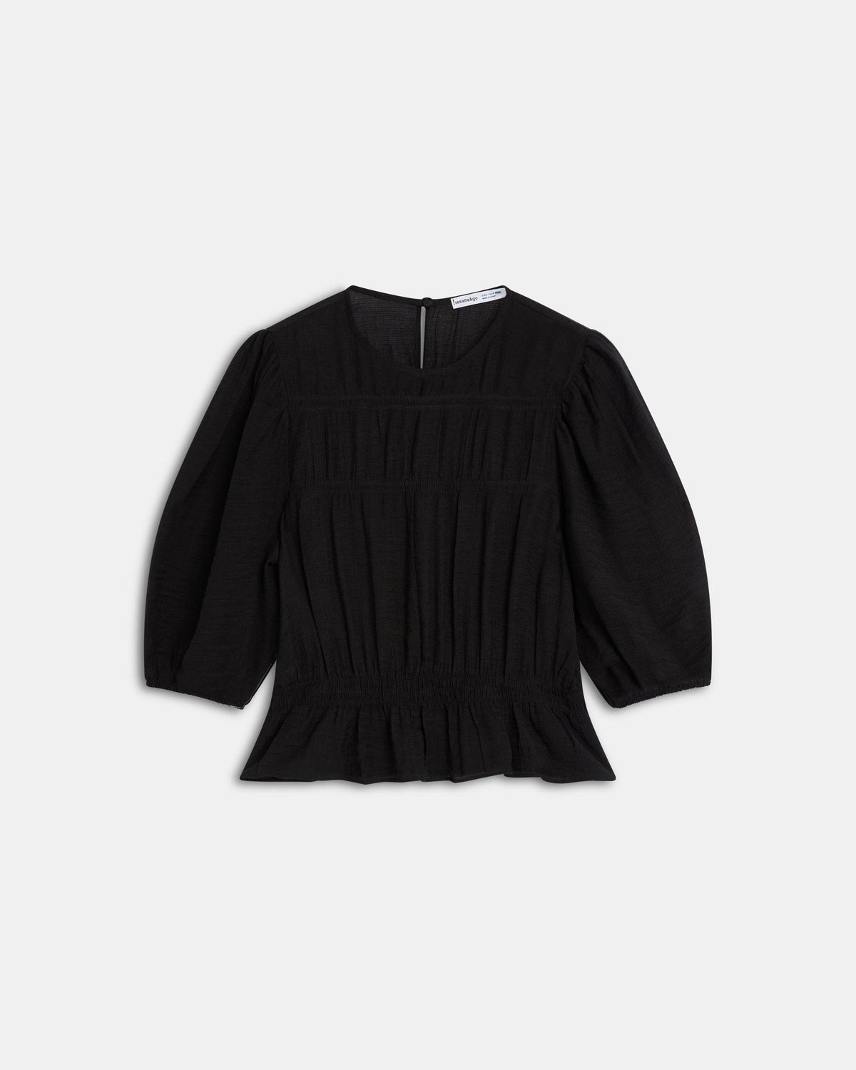 Blusa Gomas Manga Francesa Negra