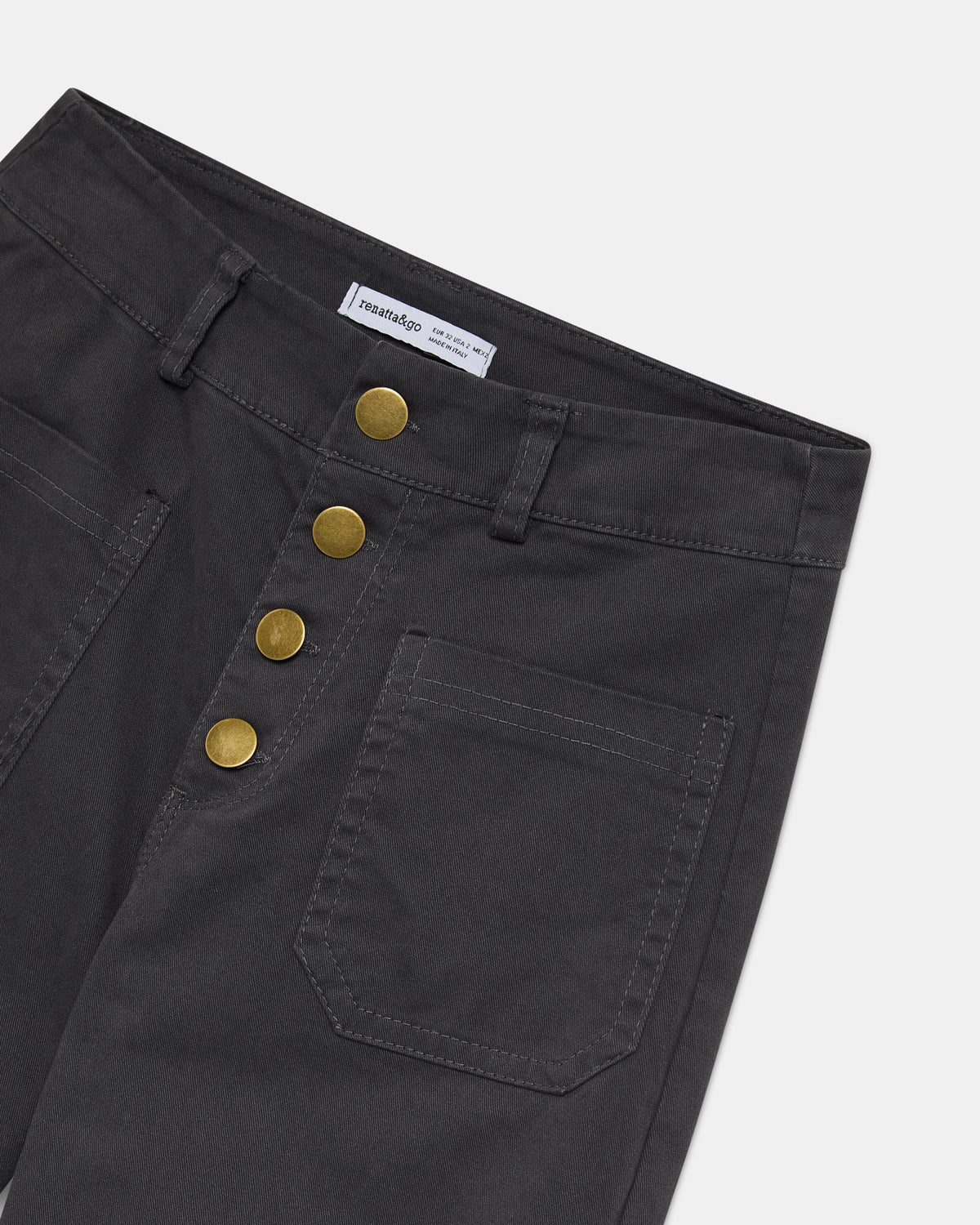 Jeans Bolsillos De Plastón Antracita