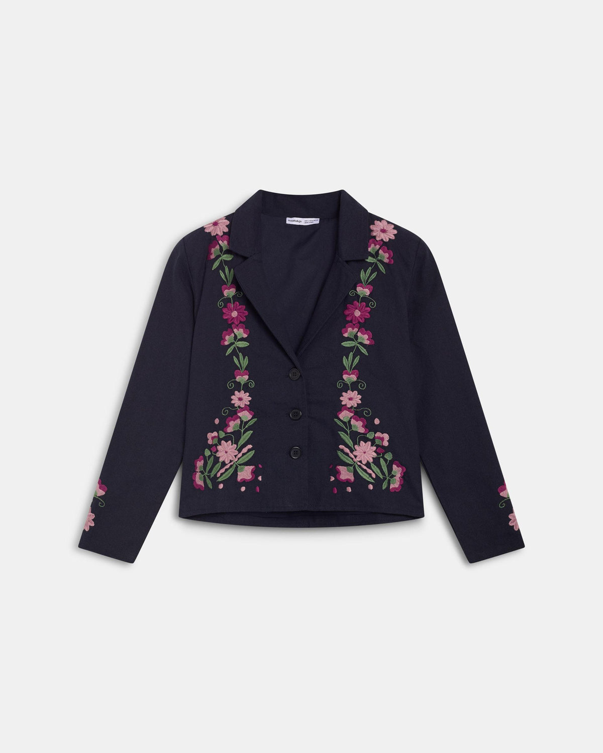 Blazer Bordados Florales Negro