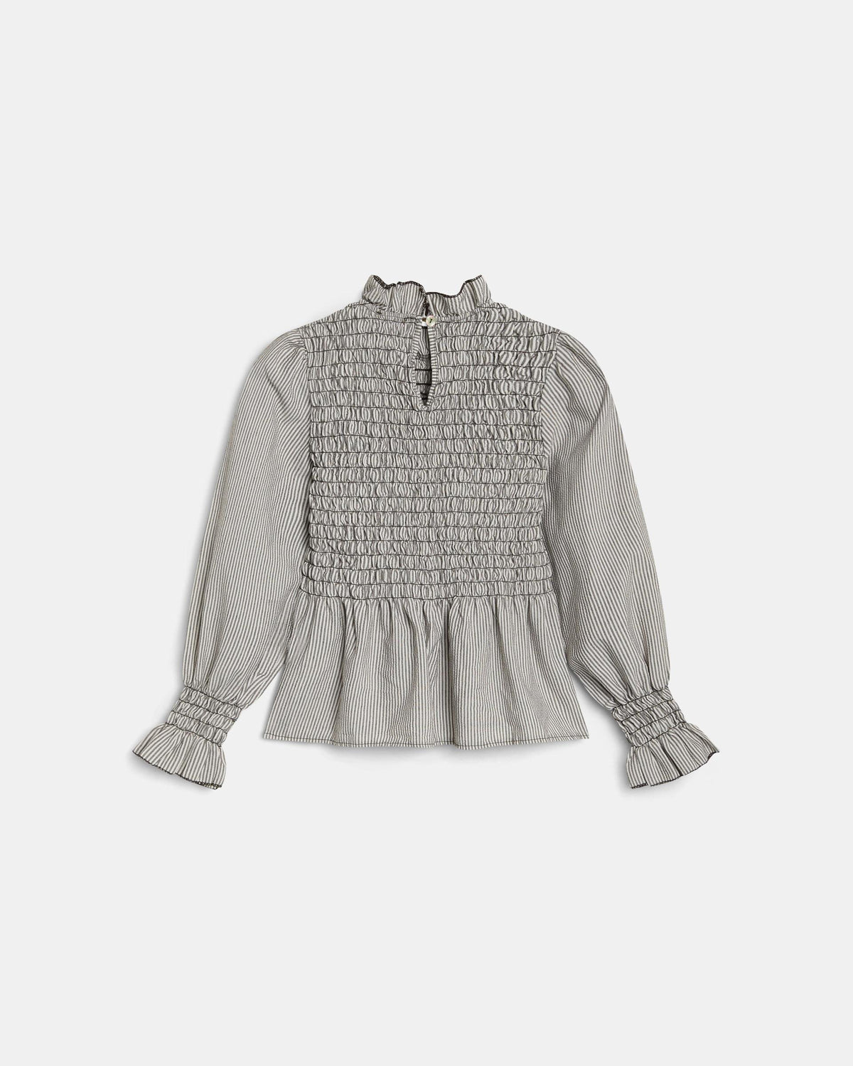 Blusa Manga Larga Engomada Rayas Marrón