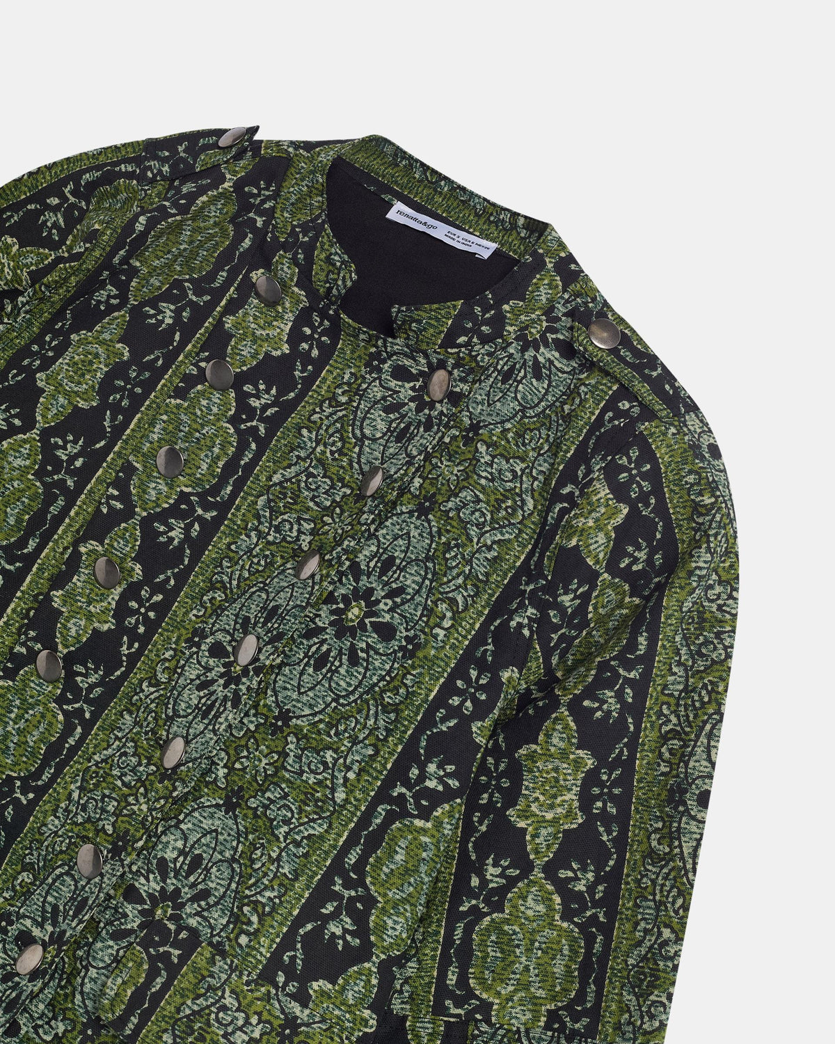 Chaqueta Botones Tapeta Estampado Verde
