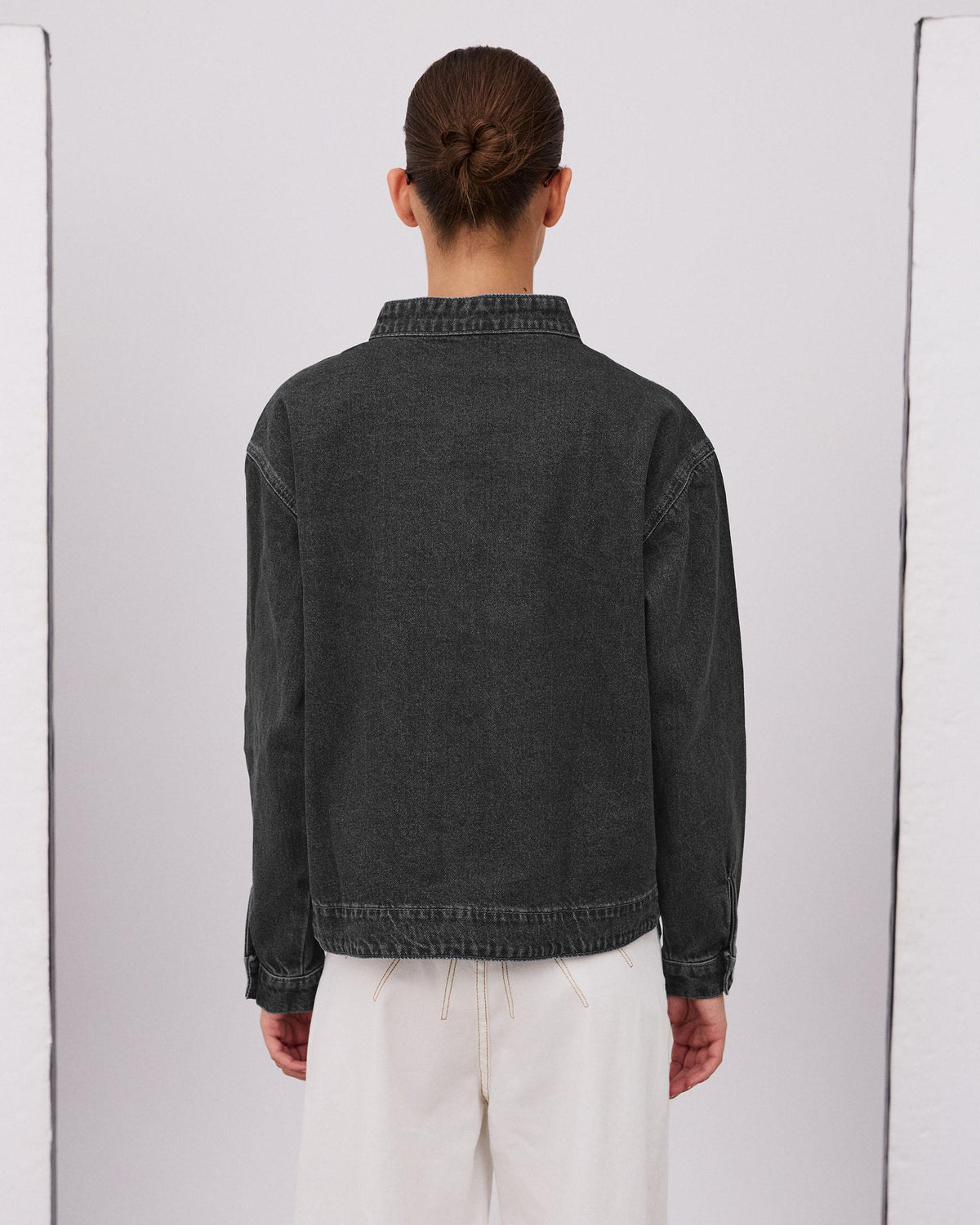 Anthracite Denim Jacket with Frogging