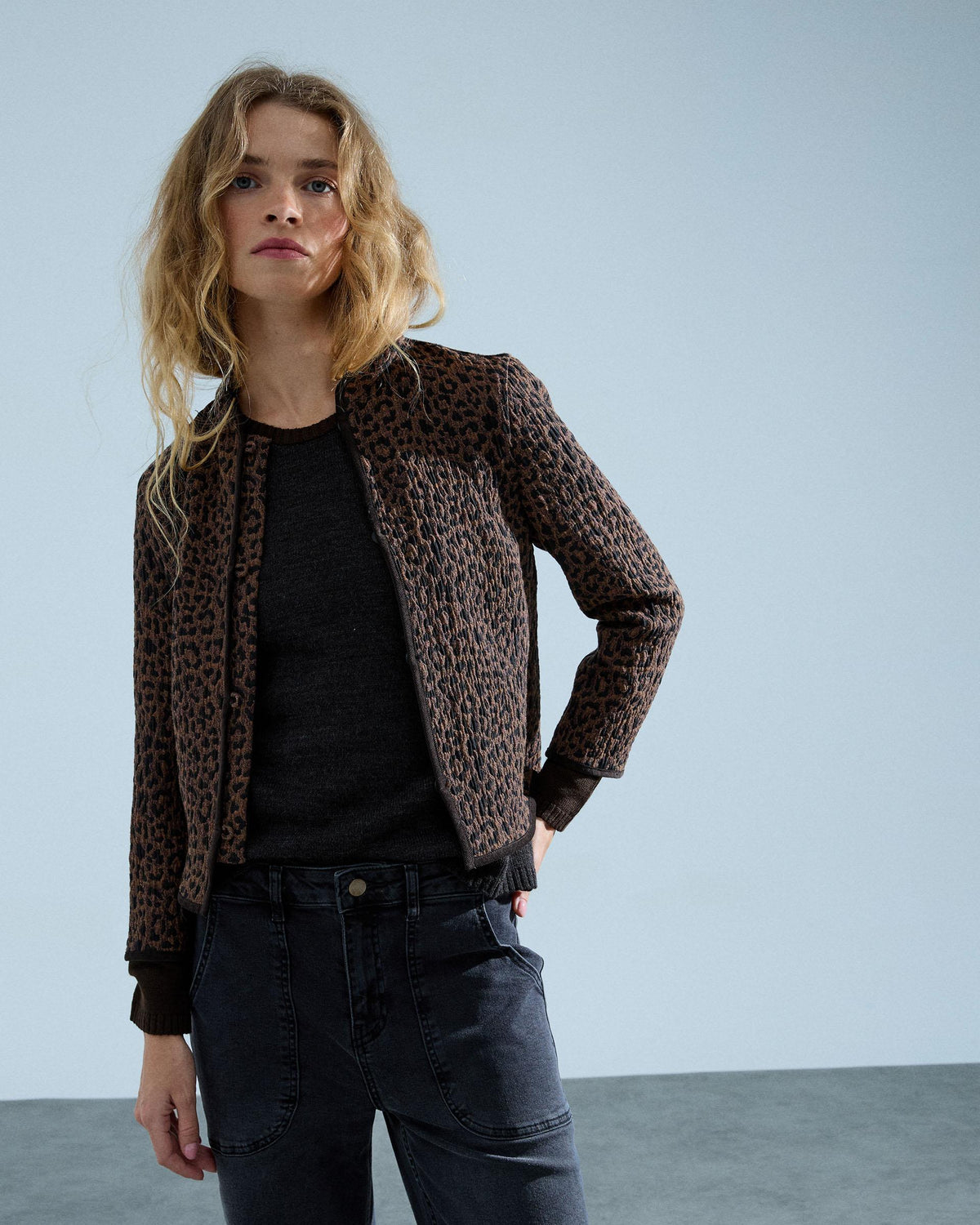 Chaqueta Animal Print Marrón