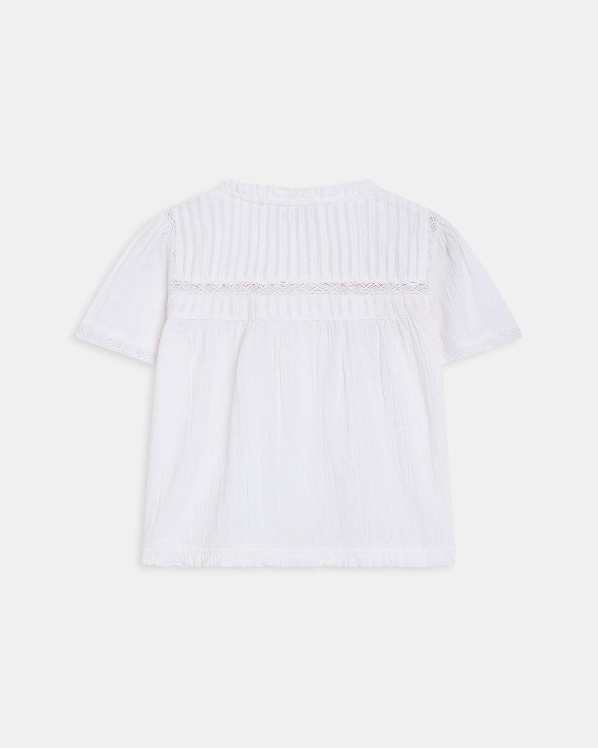 Blusa Manga Corta Puntillas Blanca