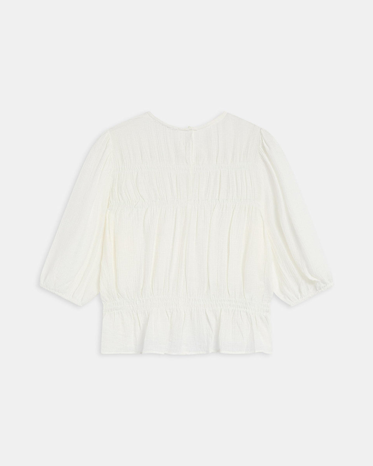 Blusa Gomas Manga Francesa Blanca