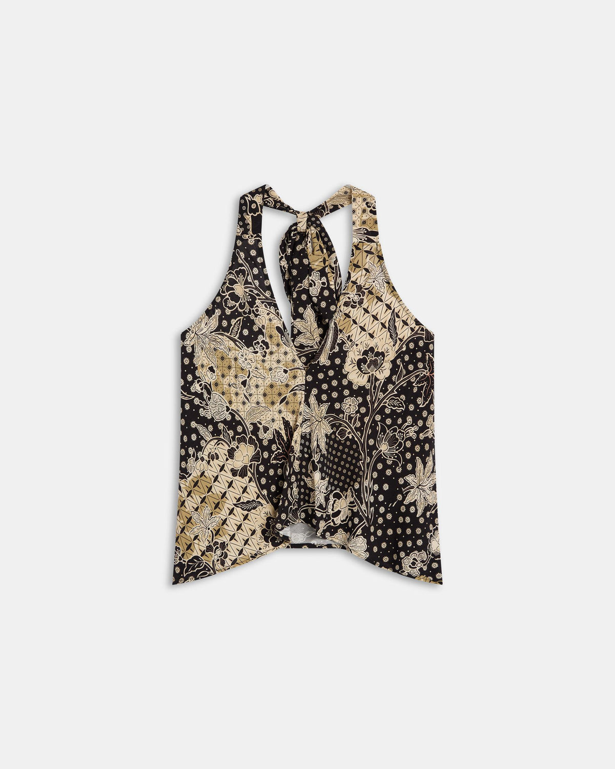 Top Halter Lazada Estampado Floral Negro