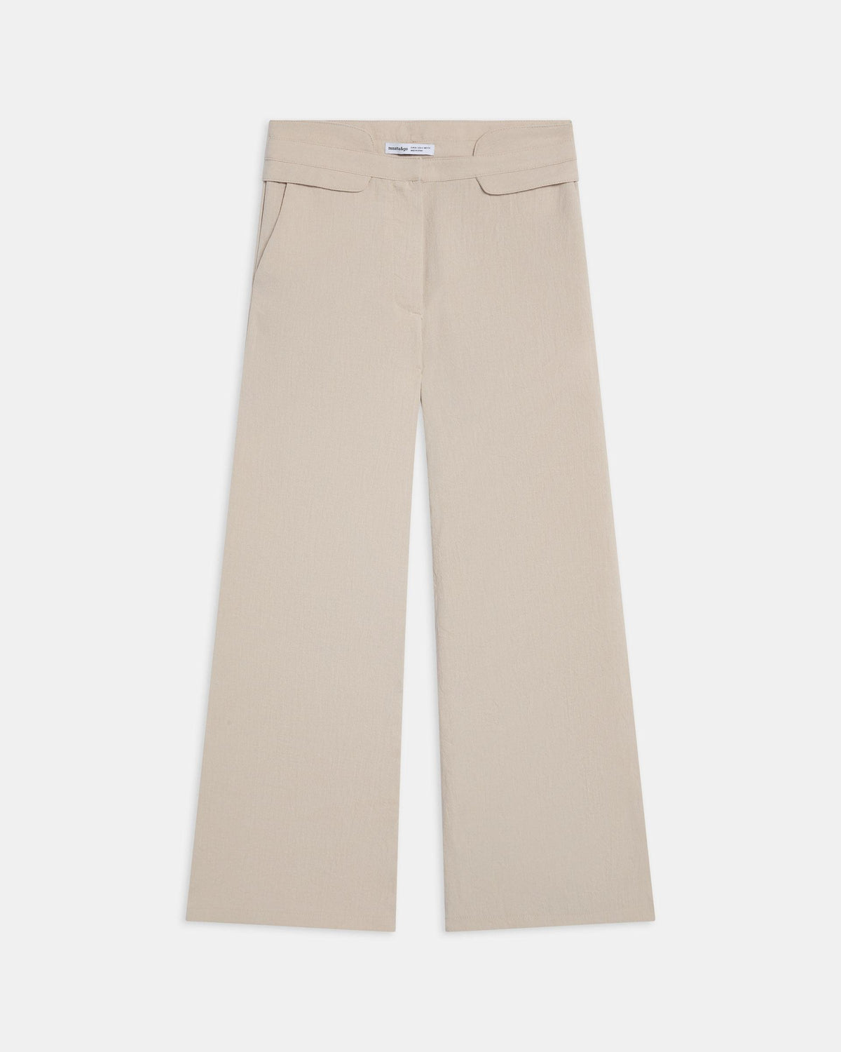 Pantalón Detalle Cinturilla Crudo