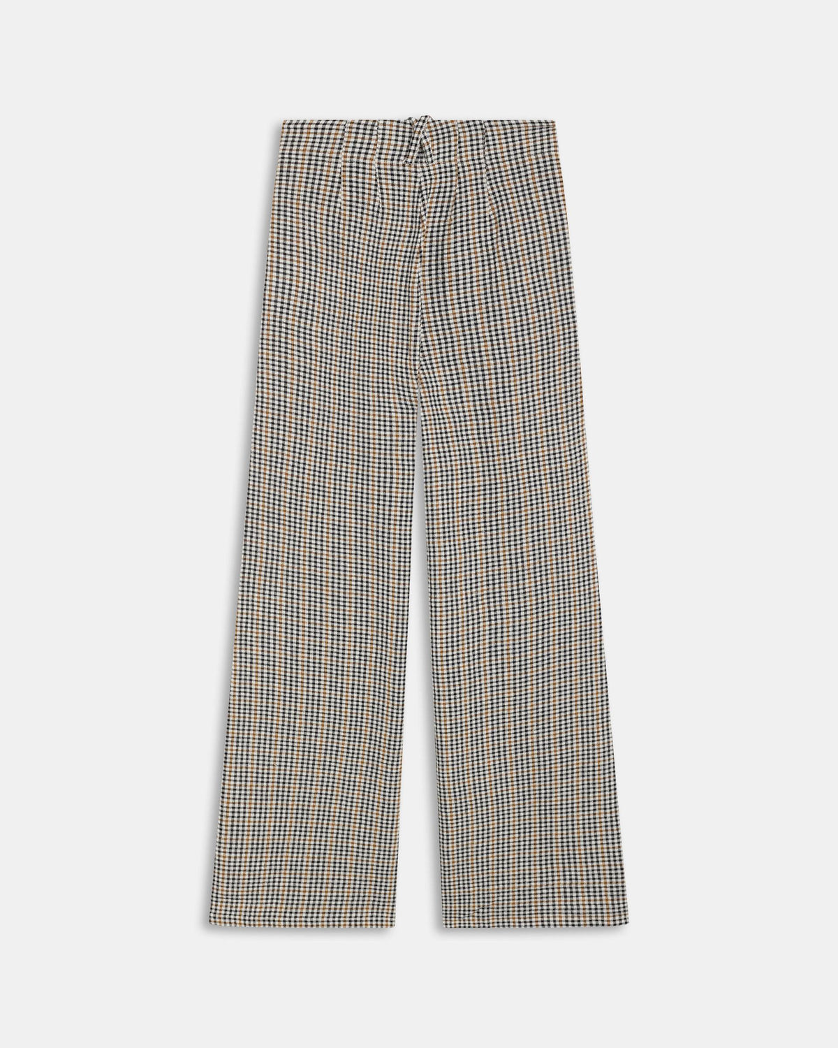 Pantalón Cinturilla Botones Cuadros Negro