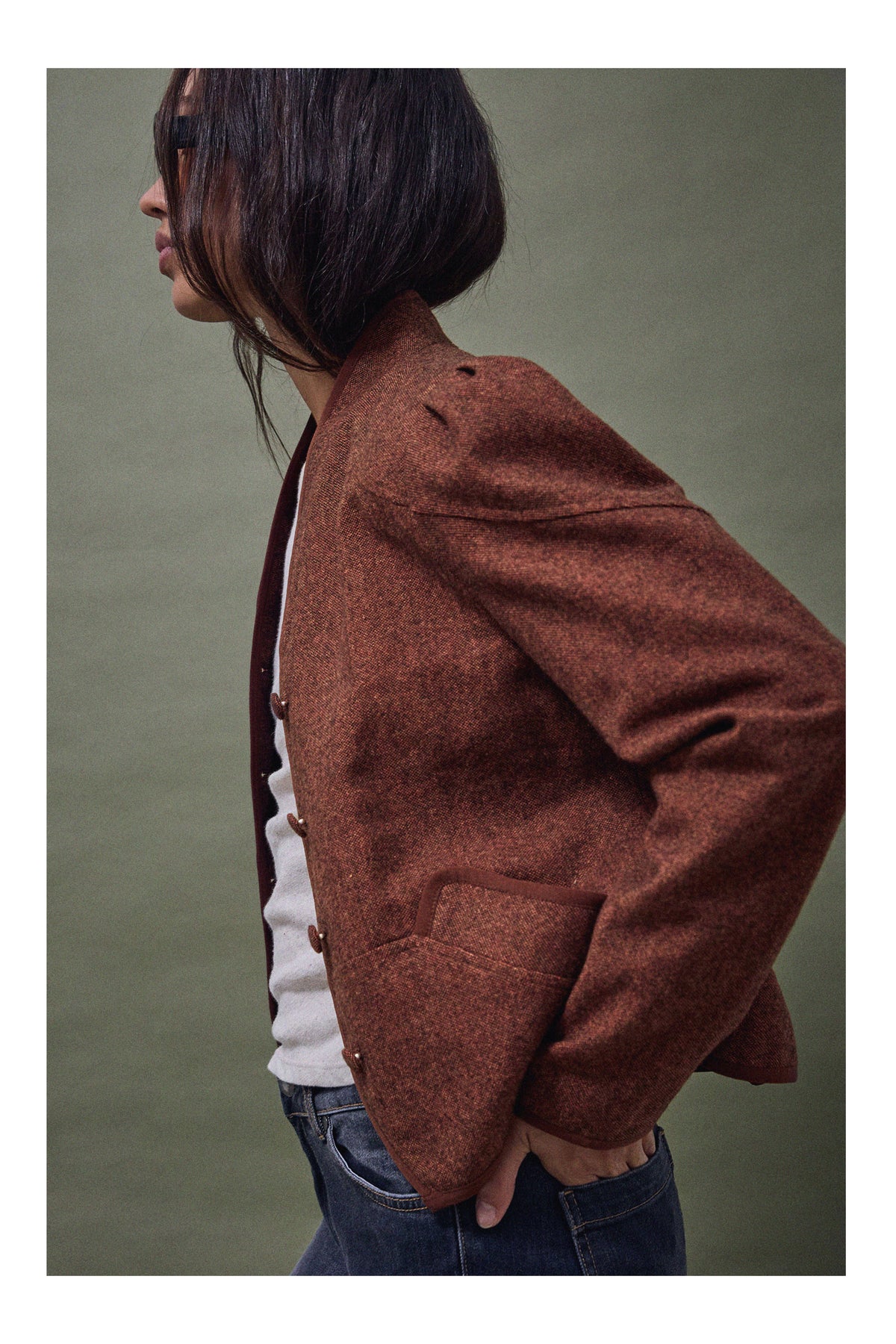 Chaqueta Ribete Contraste Mestura La Tella