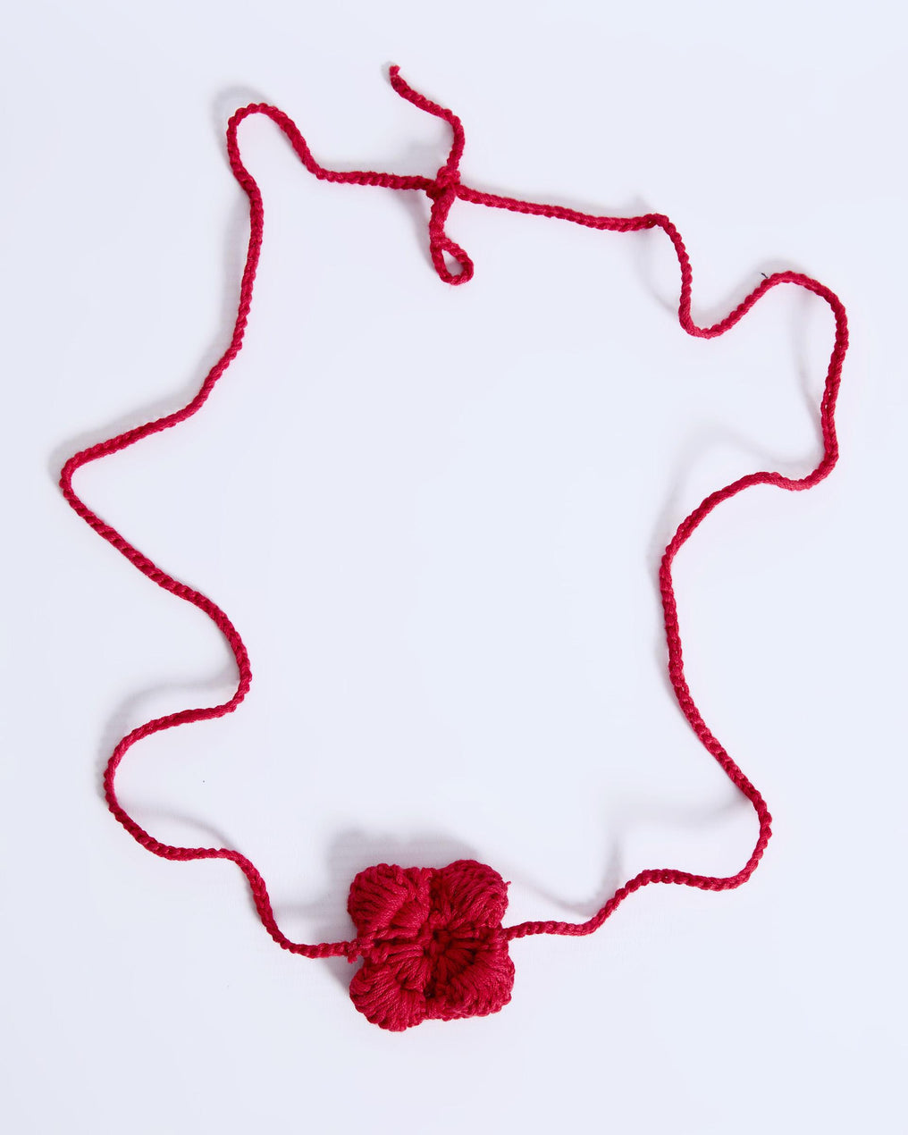Red Flower Crochet Necklace
