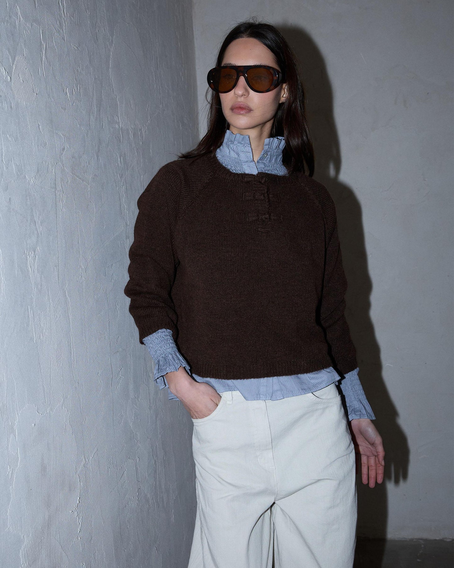 Jersey Cierres Japo Marrón