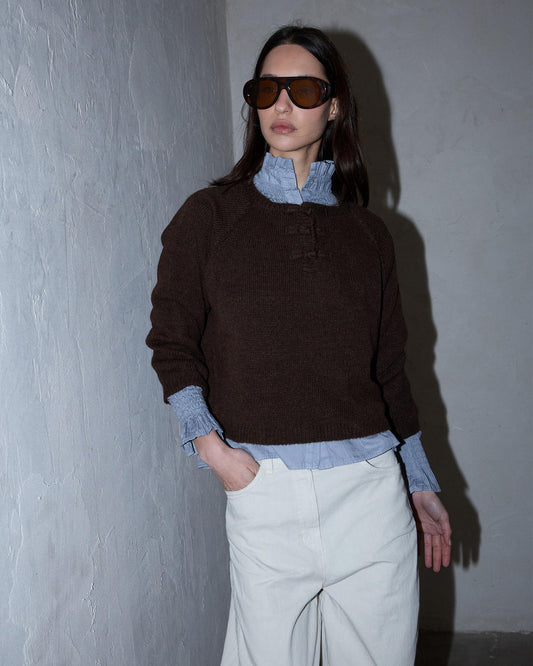 Jersey Cierres Japo Marrón