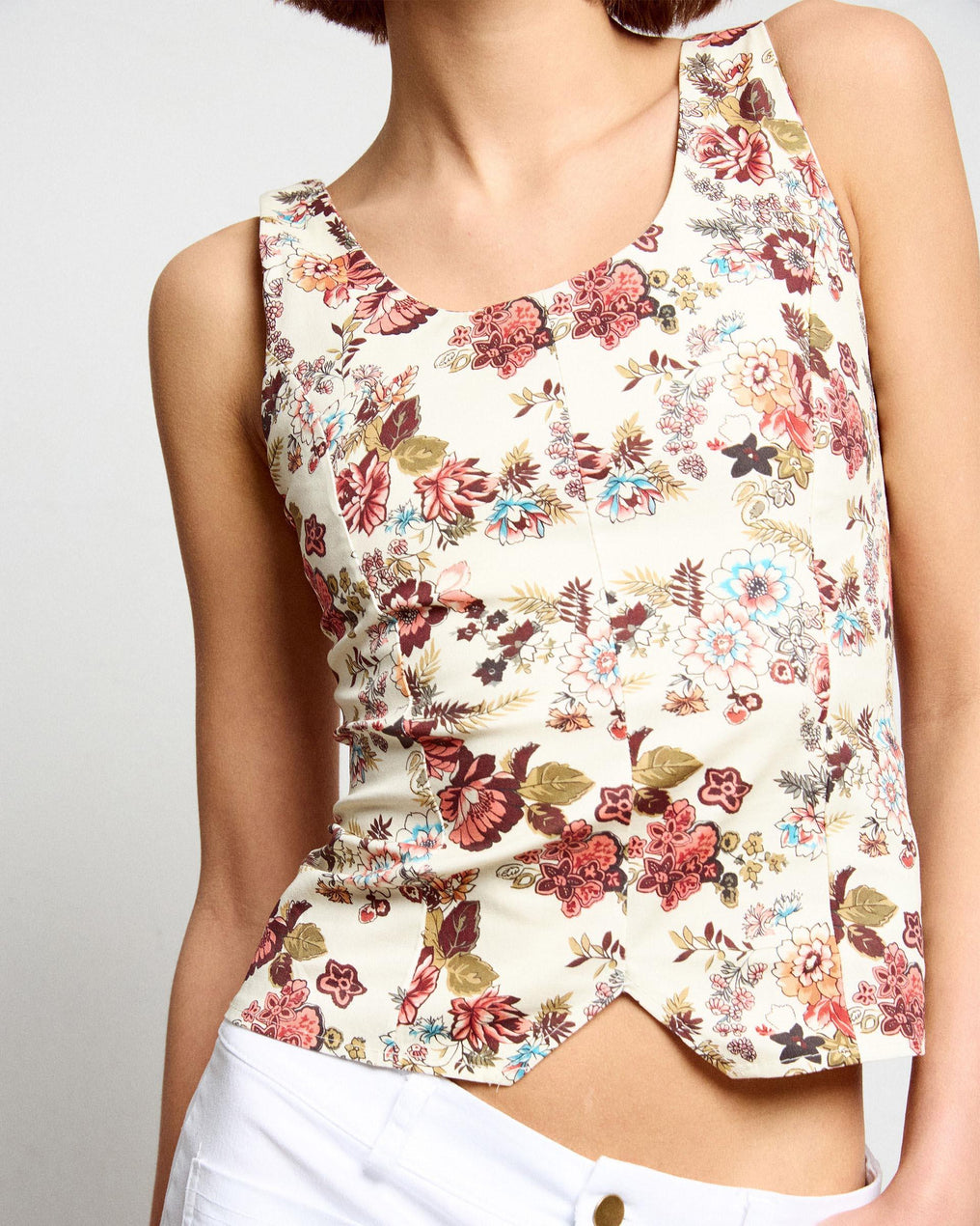Top Corsetero Estampado Floral Multicolor