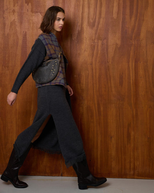 Vestido Punto Jaspeado Gris