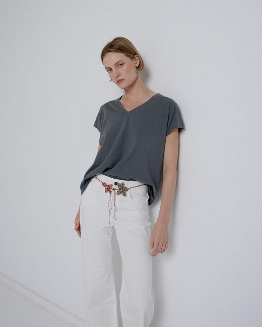 Camiseta Básica Manga Corta Gris