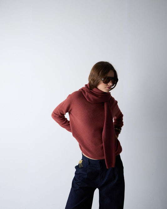 Terracotta Turtleneck Sweater