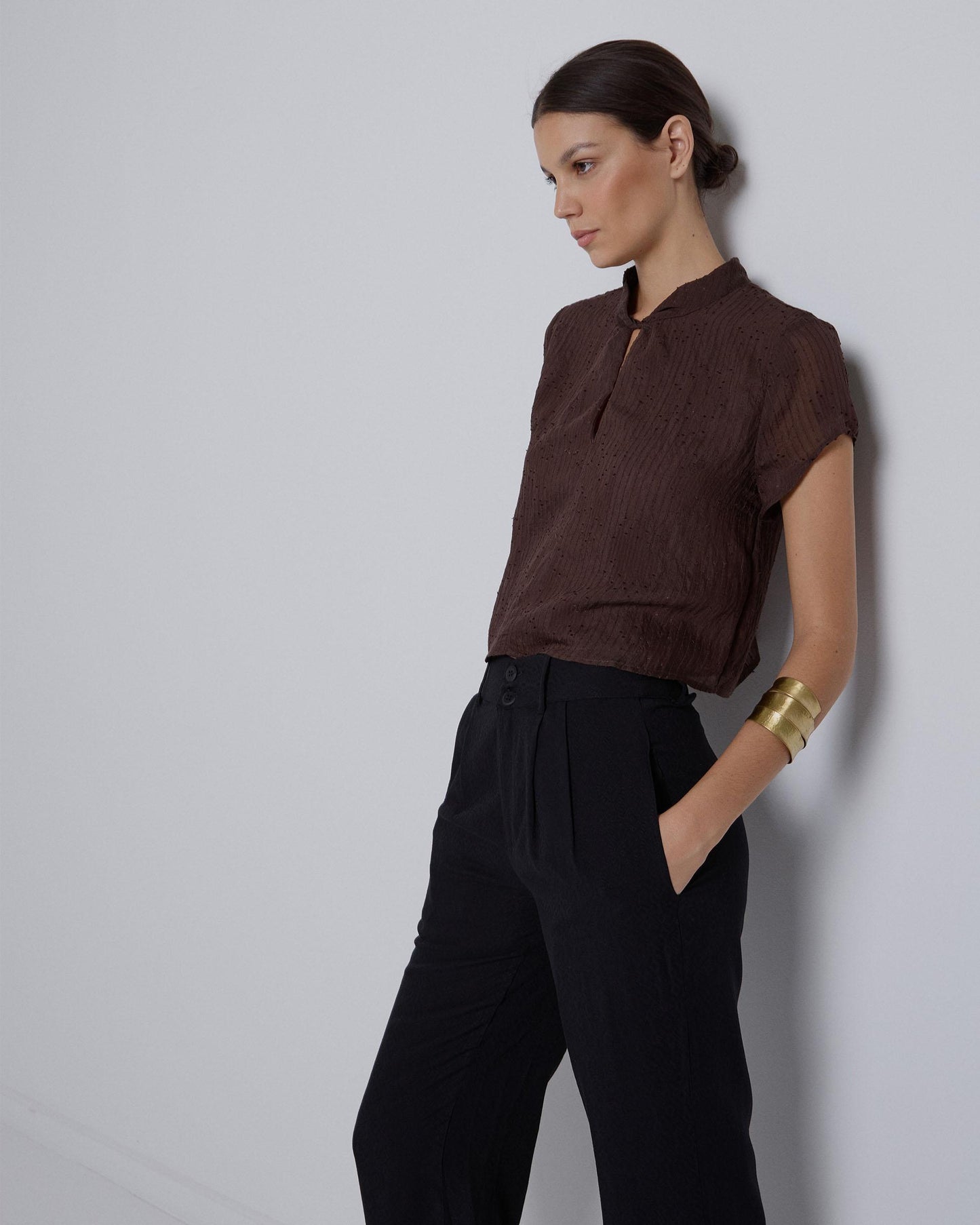 Brown Plumeti Opening Top