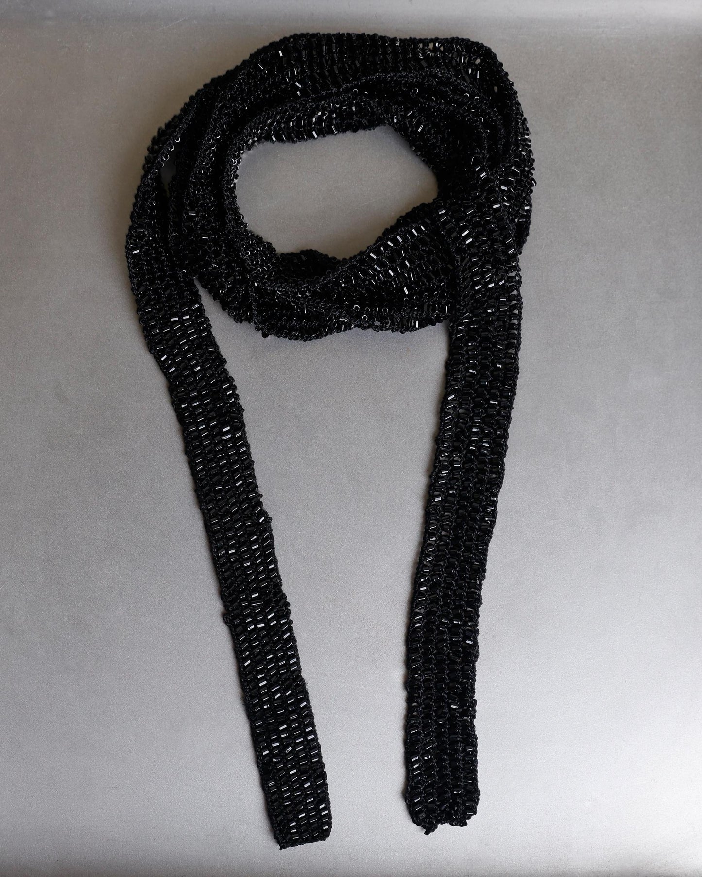 Collar Cinta Negro Abalorios Negro