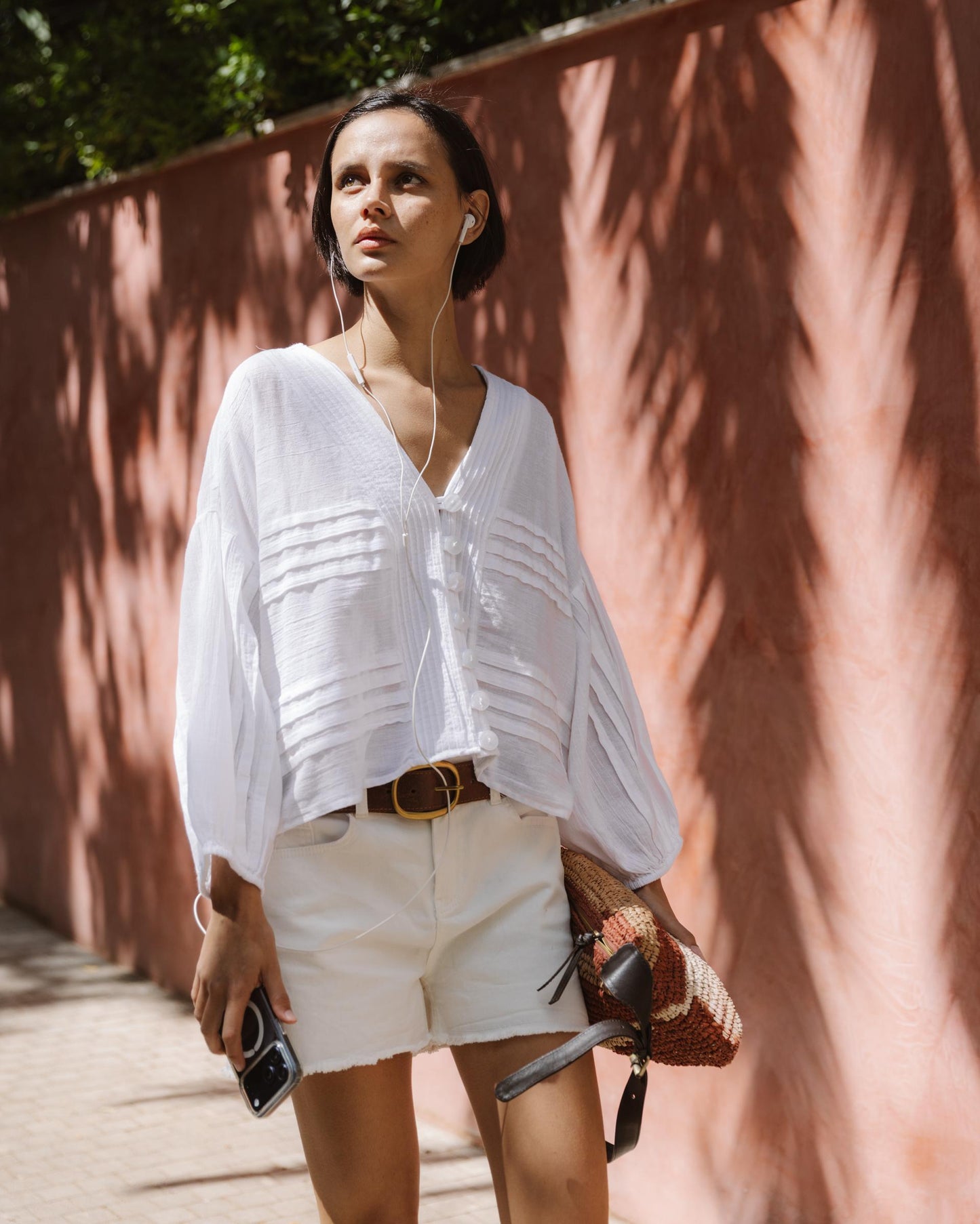 Blouse Plis Blanc