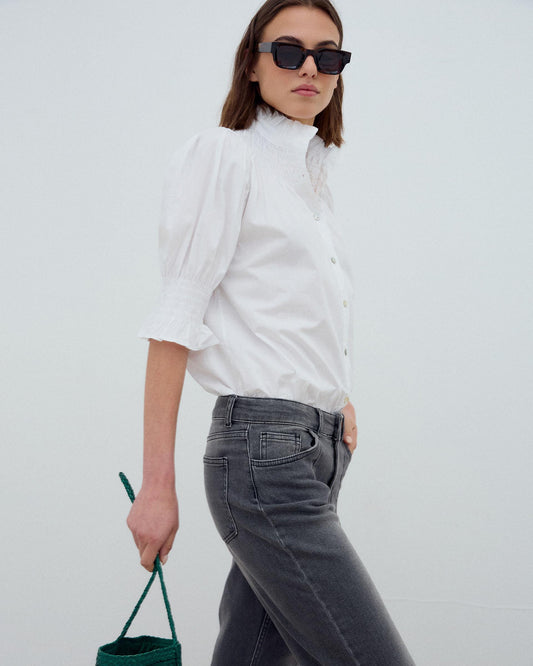 Blusa Manga Corta Blanca