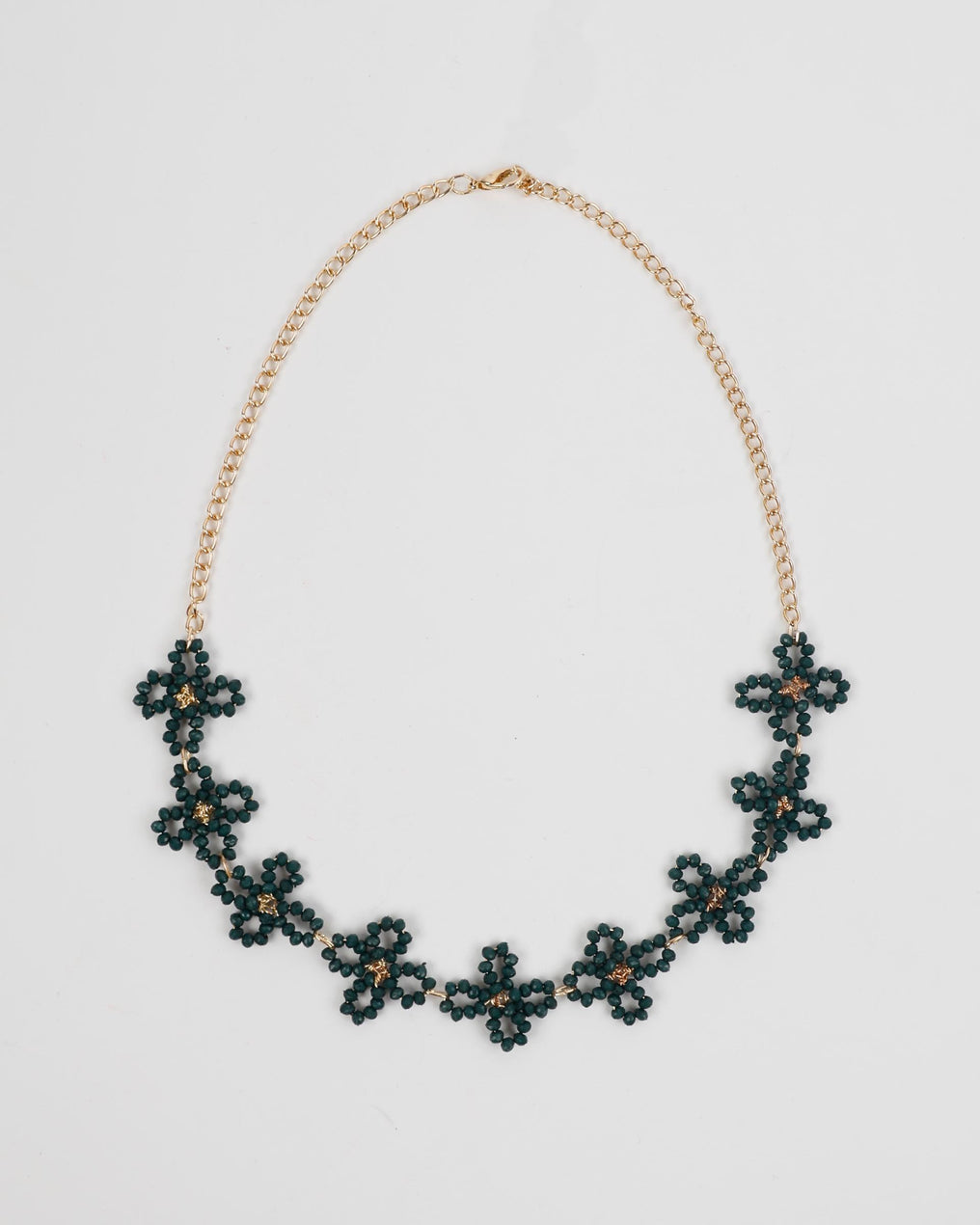 Green Flower Wire Necklace