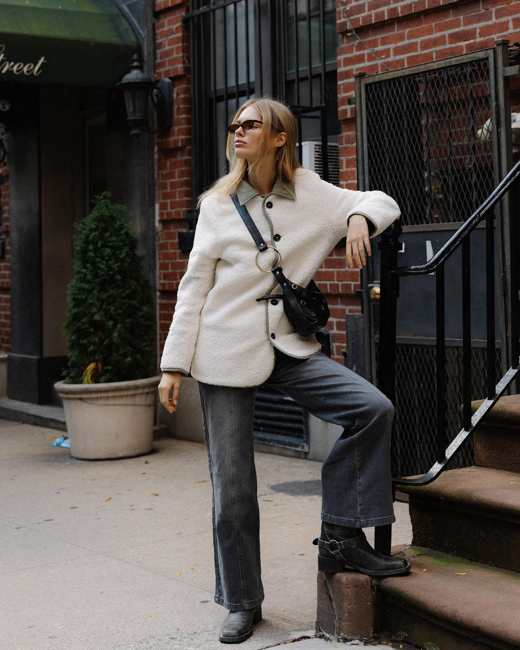 White Reversible Sheepskin Coat