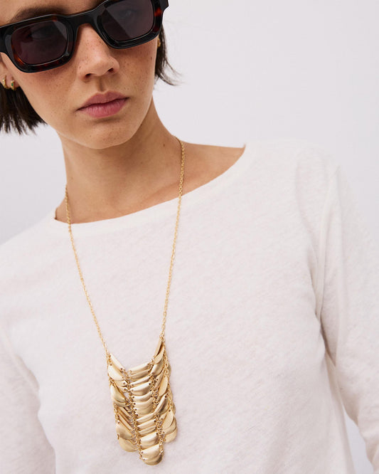 Collar Malla Semicírculos Oro