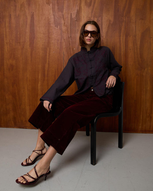 Chaqueta Japo Bordados Antracita