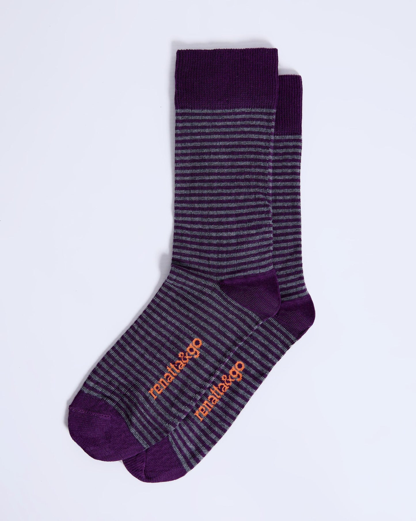 Purple Striped Mid-Calf Socks
